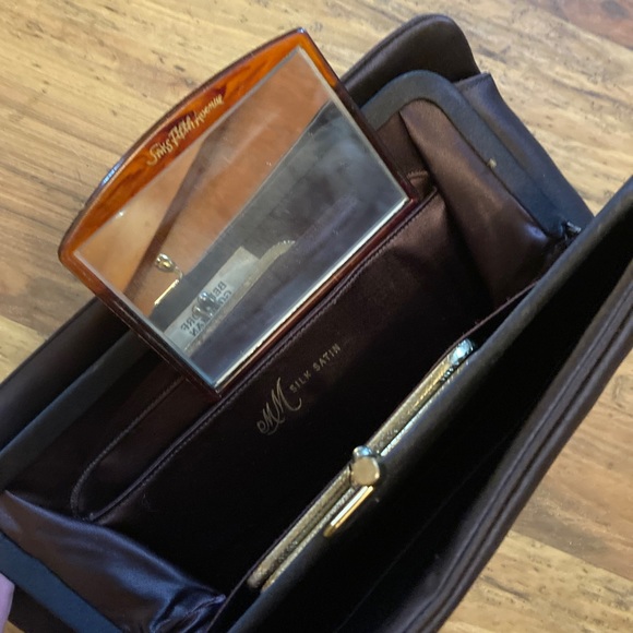 Handbags - Vintage Bergdorf Goodman silk satin clutch with matching coin purse